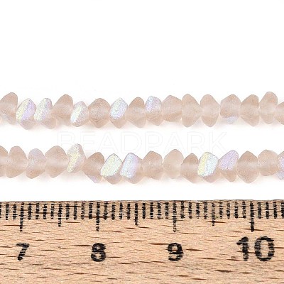 Frosted Transparent Glass Beads Strands GLAA-N054-4mm-03-1