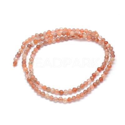 Natural Sunstone Beads Strands G-E411-13A-2mm-1