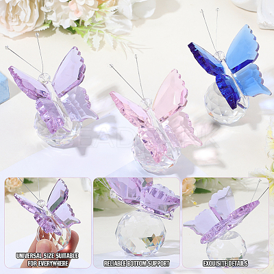 1Pc Glass Crytsal Butterfly Display Decorations LAMP-CN0001-01A-1