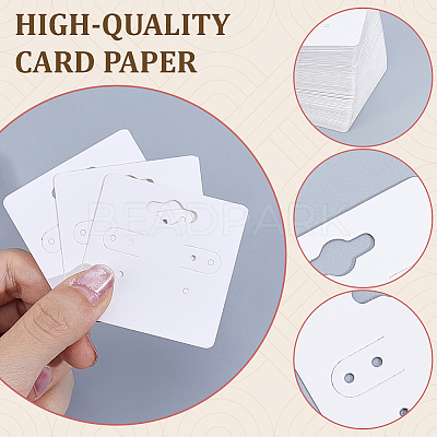 200Pcs Square Paper Earring Display Cards CDIS-ME0001-01A-1