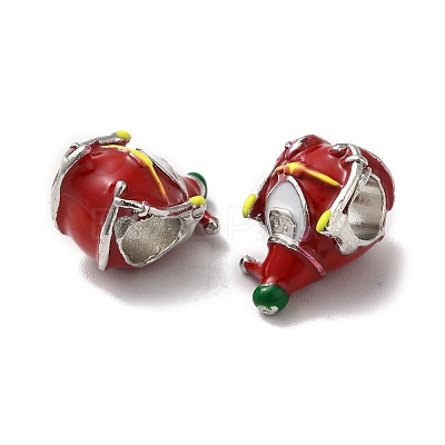 Christmas Theme Alloy Enamel European Beads PALLOY-D058-01P-04-1