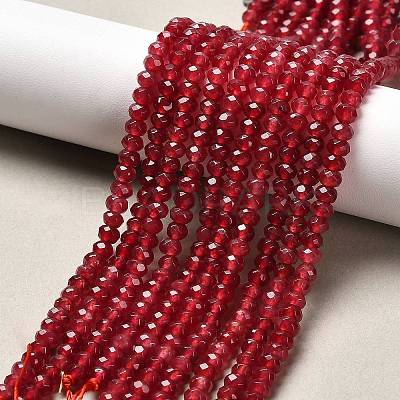 Dyed Natural Malaysia Jade Rondelle Beads Strands G-E316-2x4mm-10-1