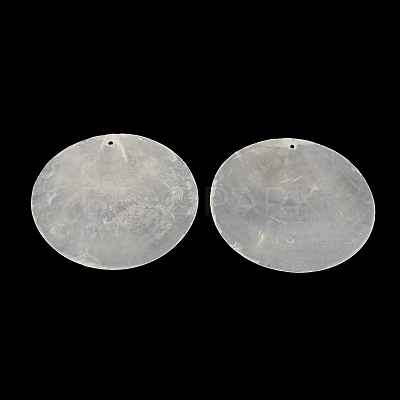 Flat Round Capiz Shell Big Pendants SSHEL-R035-13-1