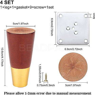 Natural Wooden Couch Legs DIY-WH0304-057-1