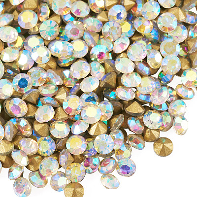 1 Bag Pointed Back Glass Rhinestone Cabochons RGLA-TADJ0001-01A-07-1
