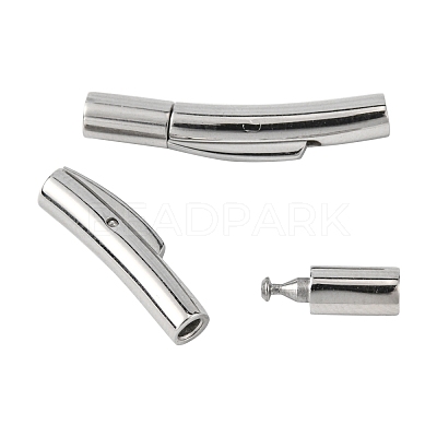 Tarnish Resistant Column 304 Stainless Steel Bayonet Necklace Clasps STAS-O035-05-1