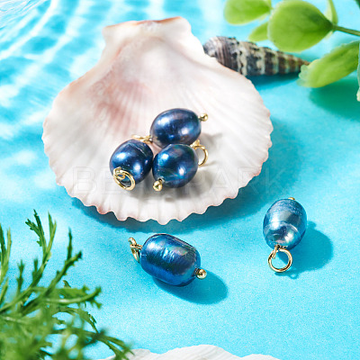 10Pcs Natural Cultured Freshwater Pearl Pendants HJEW-TAC0181-1