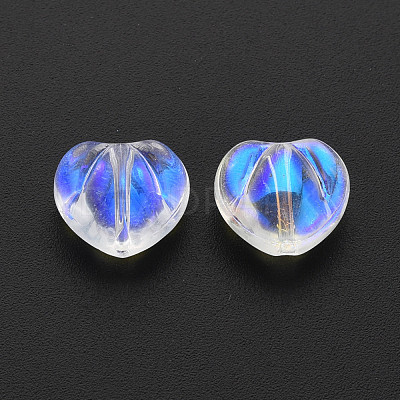 Electroplate Transparent Glass Beads GLAA-T022-24-B01-1