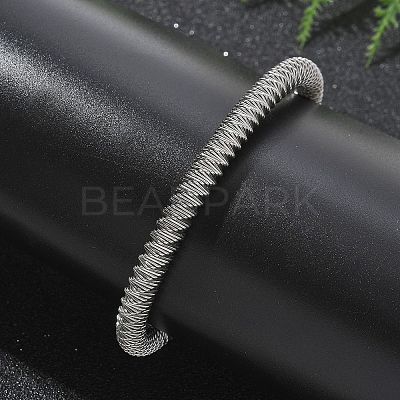 304 Stainless Steel Stretch Bangles for Women LS-BJEW-P315-02G-P-1