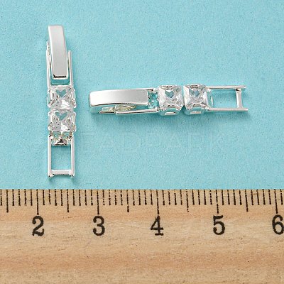 Brass Pave Clear Cubic Zirconia Watch Band Clasps KK-Q804-26S-1