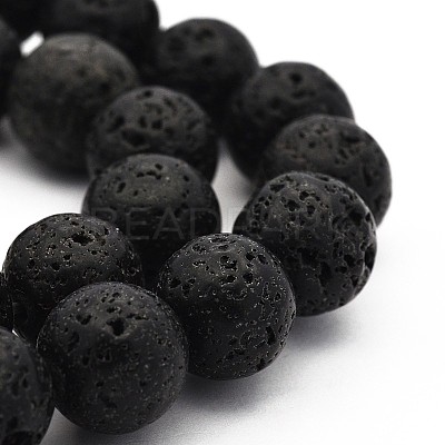 Natural Lava Rock Round Bead Strands G-M169-12mm-03-1