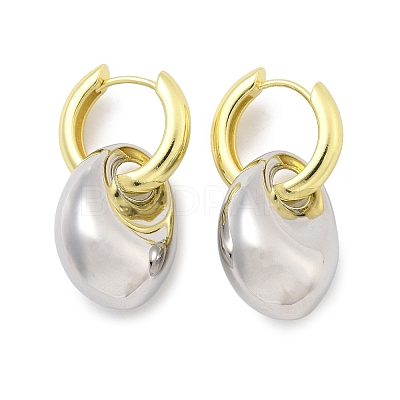 Nuggets Brass Hoop Earrings for Women EJEW-U057-06B-04GP-1