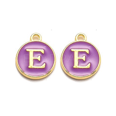 Golden Plated Alloy Enamel Charms ENAM-Q437-12E-1