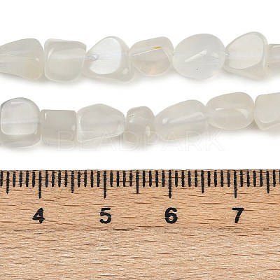 Natural White Moonstone Nuggets Beads Strands G-J335-45-1