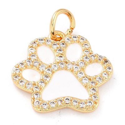 Real 18K Gold Plated Brass Micro Pave Cubic Zirconia Charms ZIRC-L100-085G-09-1