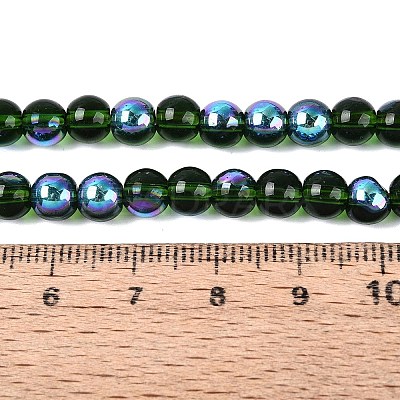 Transparent Electroplate Glass Beads Strands EGLA-Q132-6MM-01A-21-1
