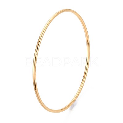 304 Stainless Steel Plain Bangles For Women BJEW-N033-02G-1