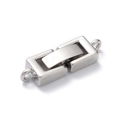 Rack Plating Brass Fold Over Clasps with Loops KK-L184-89P-1