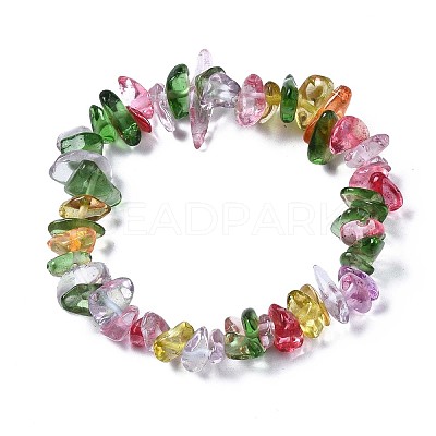 Unisex Synthetic Crackle Quartz Chips Beads Stretch Bracelets BJEW-S143-18-1-1
