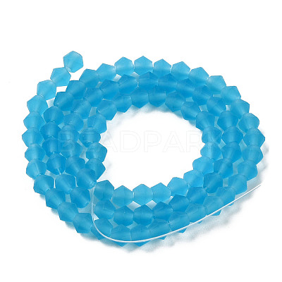 Imitate Austrian Crystal Frosted Glass Beads Strands GLAA-F029-TM4mm-B19-1