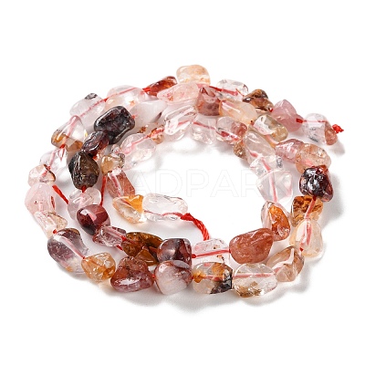 Natural Hematoid Quartz/Ferruginous Quartz Beads Strands G-P497-01C-01-1