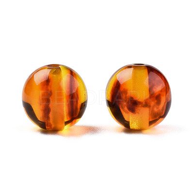 Resin Imitation Amber Beads RESI-N034-01-H01-1
