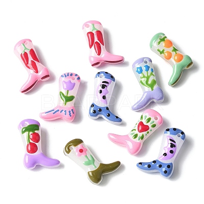 Painted Glass Beads Enamel Beads X1-BLOW-D300-01A-1