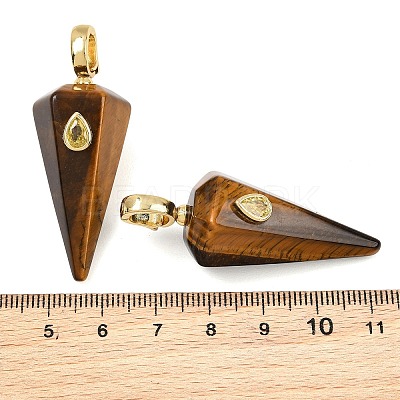 Natural Tiger Eye Pointed Pendants GG-CBA19F2-02G-06-1