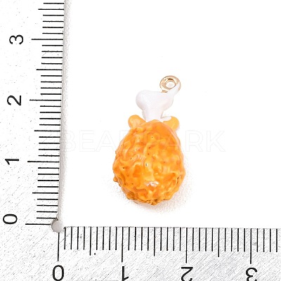 Drumstick Shrimp Alloy Enamel Pendants ENAM-P264-01F-G-1