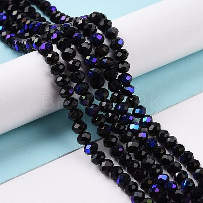 Electroplate Opaque Solid Color Glass Beads Strands EGLA-A034-P2mm-L01-1