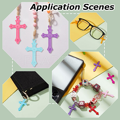 50Pcs Opaque Acrylic Pendants SACR-LP0001-03-1