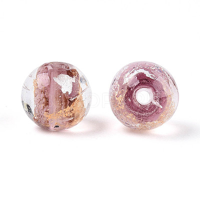 Handmade Gold & Silver Foil Glass Beads FOIL-N030-03A-01B-1