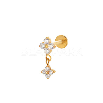Titanium Alloy Cubic Zirconia 17 Gauge Flower Internally Threaded Labrets WG71E87-12-1