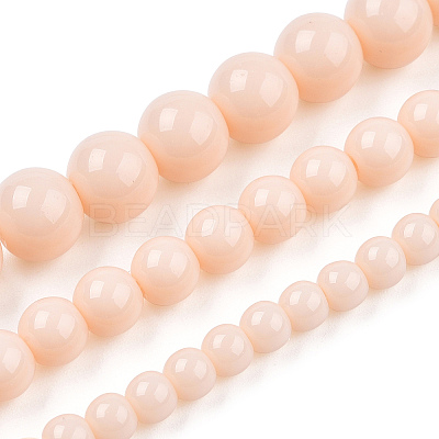 Opaque Solid Color Glass Beads Strands GLAA-T032-P6mm-09-1