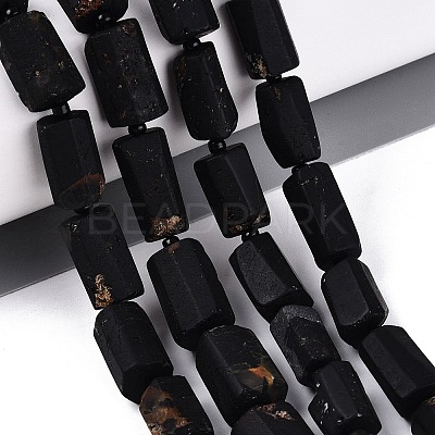 Natural Black Tourmaline Beads Strands G-N362-08A-01-1