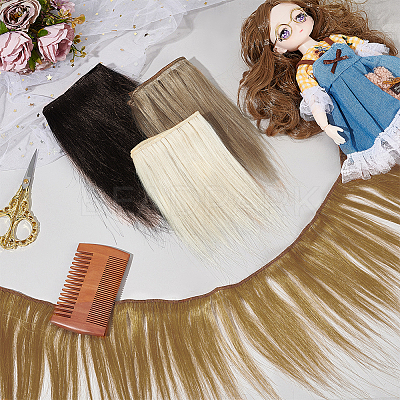4Pcs 4 Styles Goat Hair Doll Wig Hair DIY-PH0029-15A-1