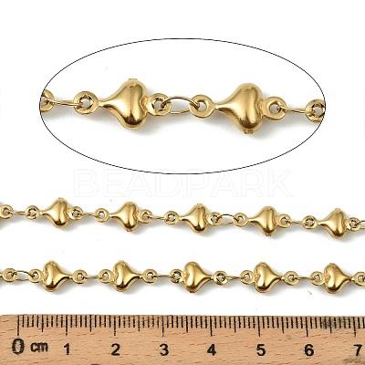 304 Stainless Steel Heart Link Chains CHS-A017-02B-G-1