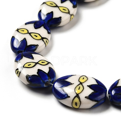 Handmade Printed Porcelain Beads PORC-F005-01F-1