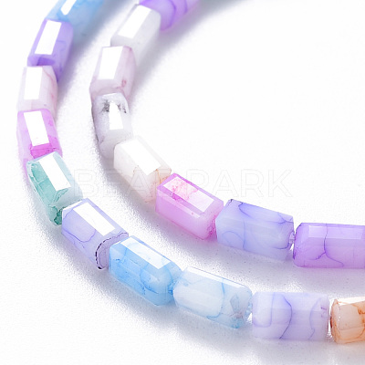 Opaque Baking Paint Crackle Glass Beads Strands EGLA-T008-18I-1