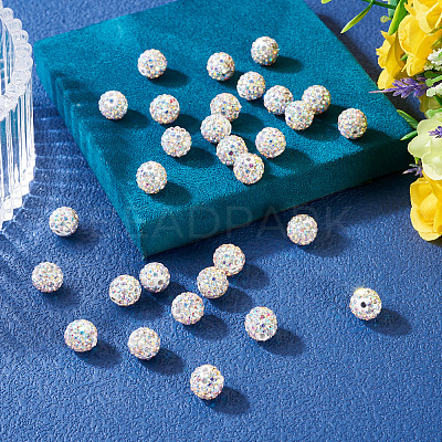 30Pcs Pave Disco Ball Beads RB-TA0001-26C-1