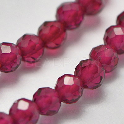 Glass Imitation Red Corundum Beads Strands X-G-K207-01B-01-1