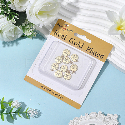 10Pcs Brass Compass Charms KK-BBC0021-88-1