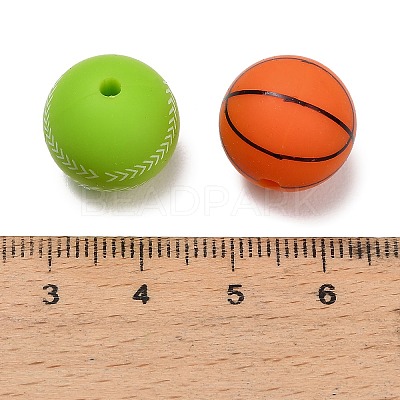 Sports Theme Food Grade Eco-Friendly Silicone Beads SIL-T058-03M-02-1