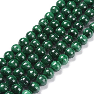 Natural Malachite Bead Strands G-O152-47-10mm-A-1
