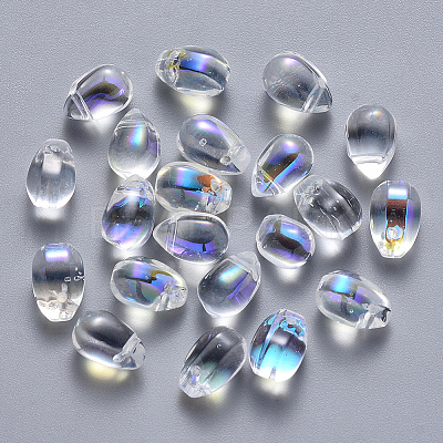 Transparent Spray Painted Glass Charms LS-GLAA-R211-03-D07-1