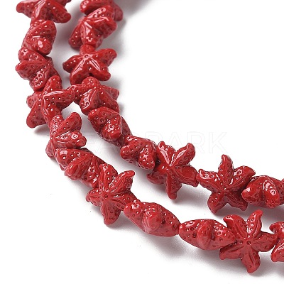 Synthetic Coral Dyed Carved Beads Strands CORA-K009-06A-03-1