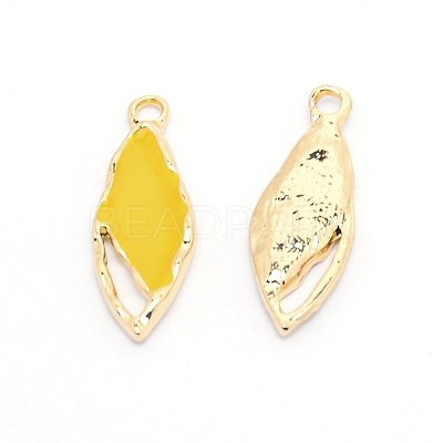 Light Gold Plated Alloy Enamel Pendants ENAM-WH0051-01B-1