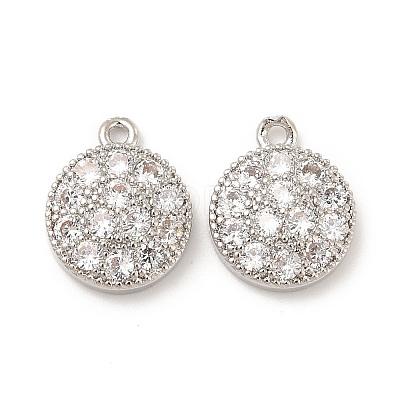 Brass Micro Pave Cubic Zirconia Charms KK-E071-12P-1