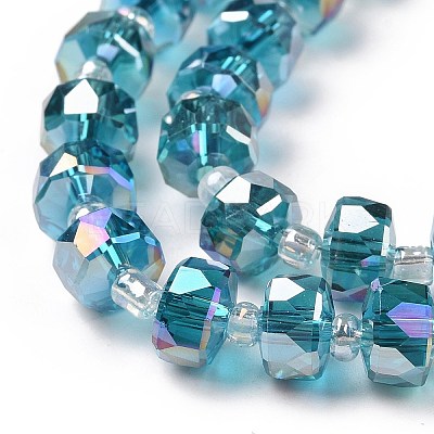 Electroplate Transparent Glass Beads Strands EGLA-H101-03-1