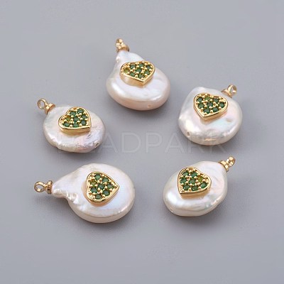 Natural Cultured Freshwater Pearl Pendants PEAR-F008-23G-01-1